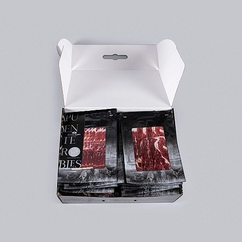 JAMÓN DE CEBO DE CAMPO IBÉRICO 50% RAZA IBÉRICA (Cortado a máquina) JAMÓN DE CEBO DE CAMPO IBÉRICO 50% RAZA IBÉRICA (Cortado a máquina)