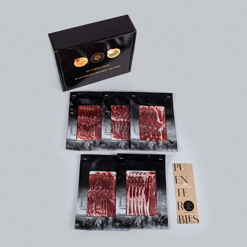 PACK 5: 5 SACHETS OF 100% IBERIAN BREED ACORN-FED IBERIAN SHOULDER HAM (MACHINE CUT). PACK 5: 5 SACHETS OF 100% IBERIAN BREED ACORN-FED IBERIAN SHOULDER HAM (MACHINE CUT).