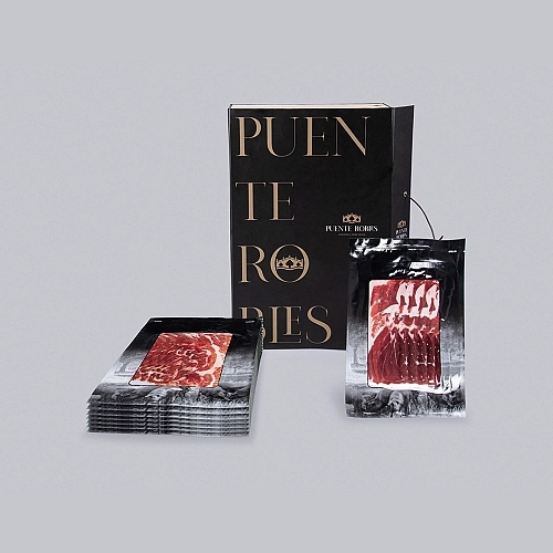 PACK CEBO CAMPO: 15 SOBRES DE JAMÓN DE CEBO DE CAMPO 50% IBÉRICO (CORTADO A MÁQUINA)