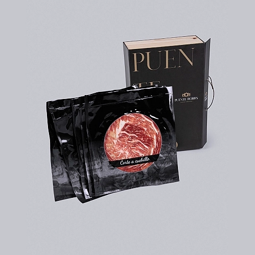 TAKE 6 AND PAY 5: SACHETS OF 100 GRAMS. 50% IBERIAN BREED FODDER-FED IBERIAN HAM